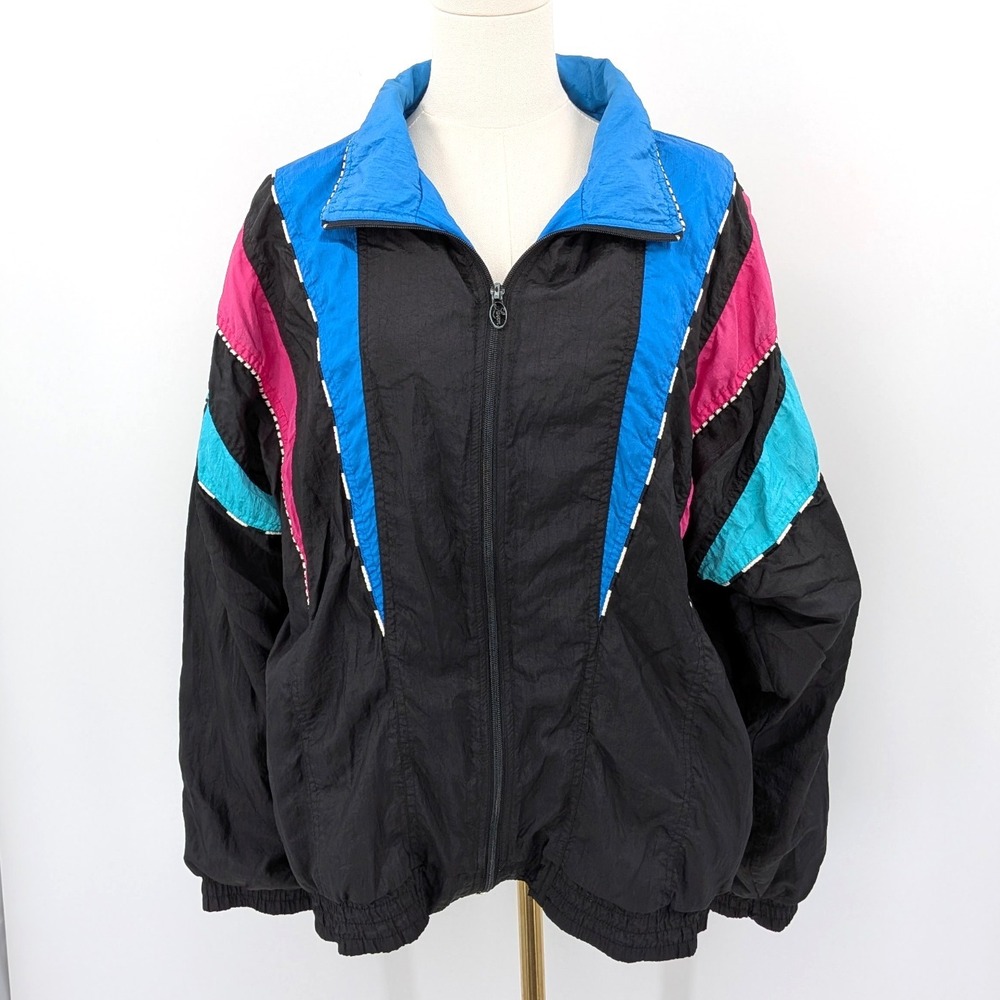 Lavon by Chevron Corp‎ Colorblock Windbreaker Jacket – XL Bold Retro Vintage 80s